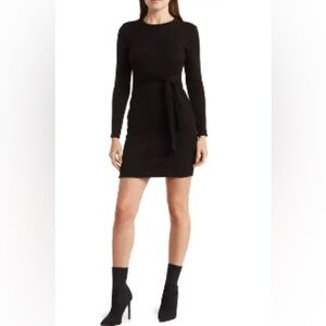 NWT black tie-waist sweater dress